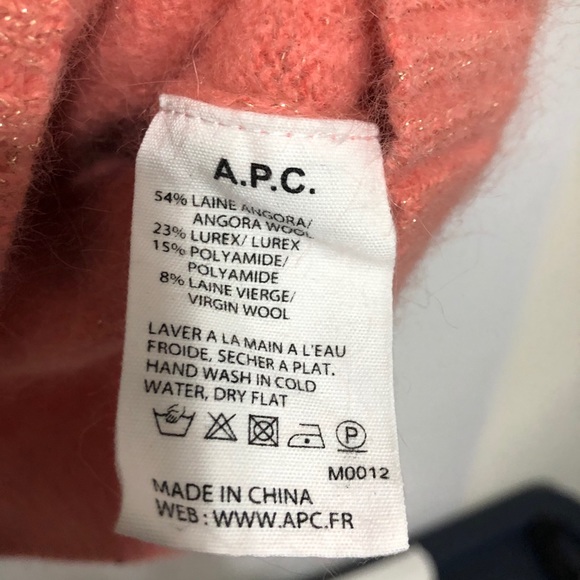 A.P.C. Salmon Pink wool blend tunic sweater - Picture 6 of 6